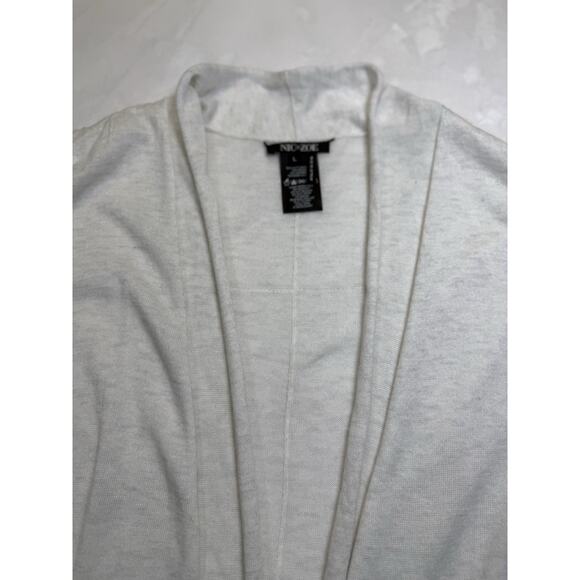 Nic Zoe Long Cardigan Women’s Sz L Open Front Cotton Cashmere Rolled Hem Duster - Picture 7 of 10